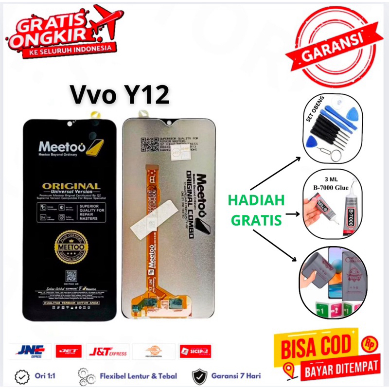 Lcd Touchscreen Vivo Y12 Fullset Original Free Lem obeng +temperglas/Lcd Original Vivo Y12