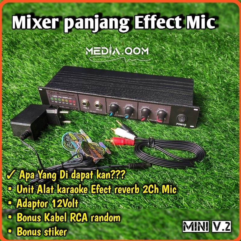 Mixer mini Versi panjang Effect Mic alat karaoke 2Mic