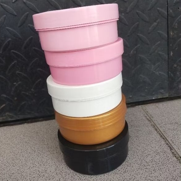 [ per 10 pcs ] pot lulur 250gr warna pink putih hitam gold mengkilap / pot handbody kosong 250 ML ba
