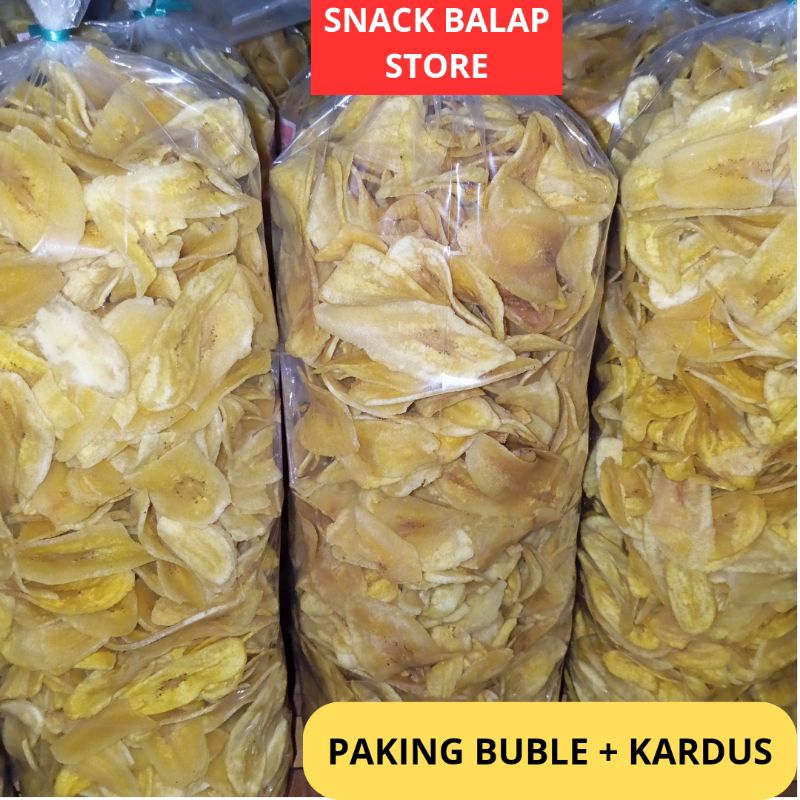 

Keripik Pisang Gurih Renyah 500 gr pisang kepok atau nangka