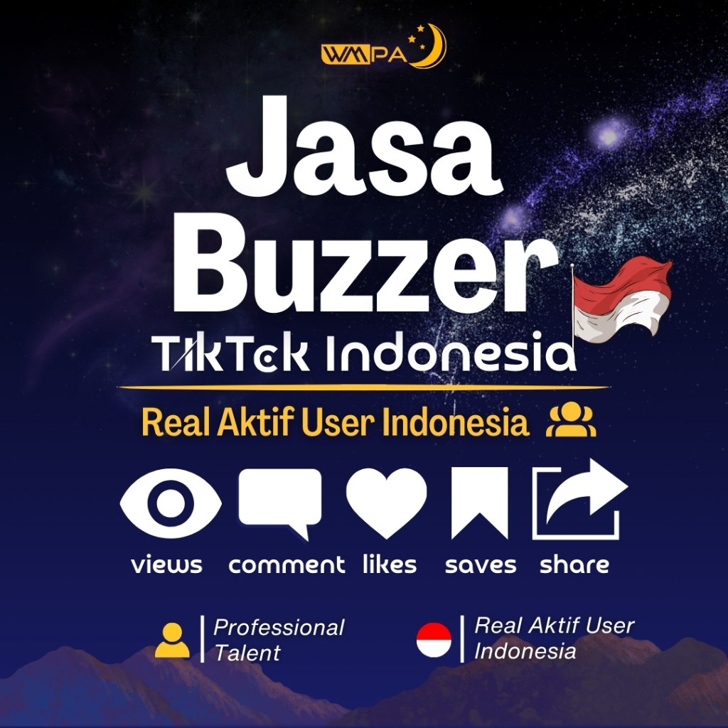 Tiktok Komen / Like / View / Save / Share Real Aktif Indonesia