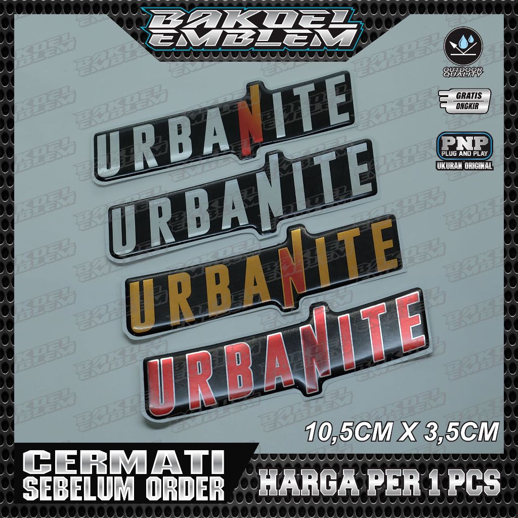 EMBLEM TIMBUL URBANITE HONDA BRIO, EMBLEM URBANITE BRIO