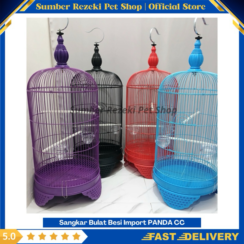 Instant Murah IMPORT CC PANDA Sangkar Burung Love Bird Kandang Bulat Besi Kapsul Lovebird LB CC Pand