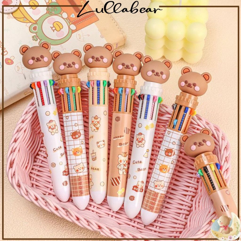 

LULLABEAR - BOLPOINT MEKANIK 10 WARNA MOTIF BEAR / PULPEN ANAK MOTIF LUCU / BOLPEN WARNA KARAKTER 3D LUCU MURAH
