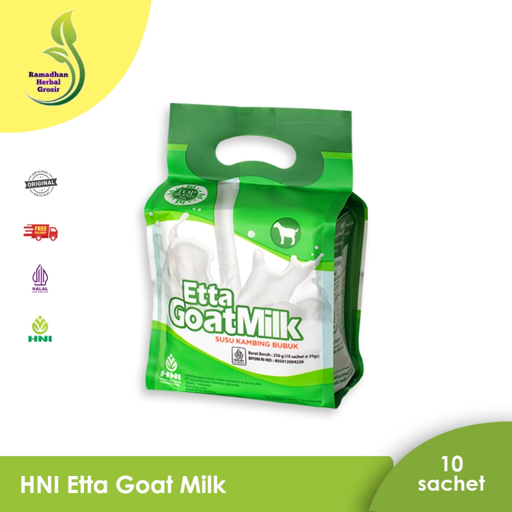 

Etta Goat Milk (EGM) HNI | HPAI ORIGINAL Susu Kambing Etawa Bubuk Isi 10 sachet