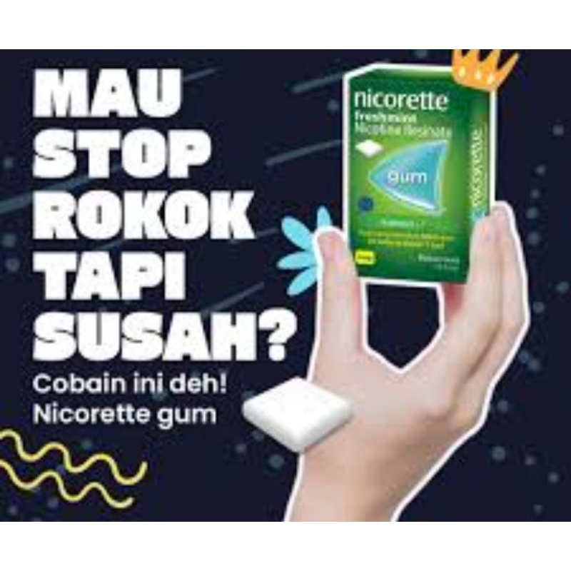 

permen karet berhenti merokok Nicorette fresmint 15 butir