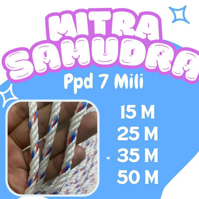 

TALI TAMBANG PLASTIK 7 MM 50 METER / TALI TAMBANG 7 MM ECERAN / TALI TAMBANG KILOAN.