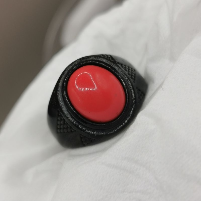 Batu Cincin Merah Marjan / Red Coral Marjan Super Quality