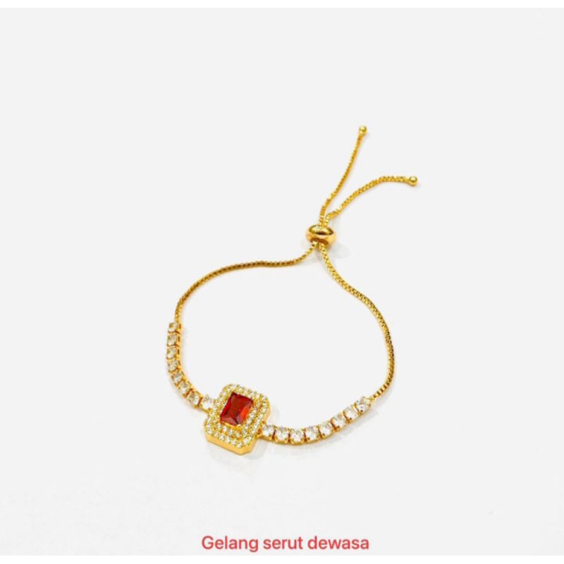 Gelang Serut Dewasa lapis emas 24k anti karat anti luntur
