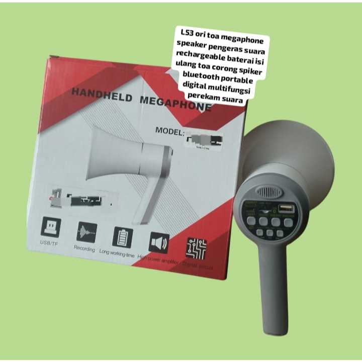 L53 ORI TOA MEGAPHONE SPEAKER PENGERAS SUARA RECHARGEABLE BATERAI ISI ULANG TOA CORONG SPK SPEKER BL
