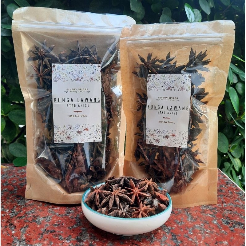 

Ellery Spices Bunga lawang/ Star Anise/ Pekak 50 gr dan 100 gr.