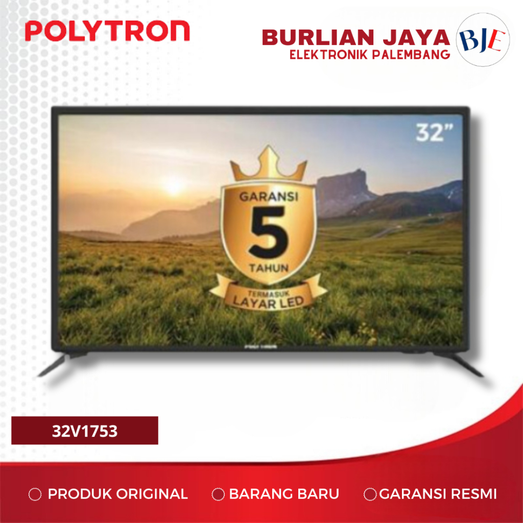 TV 32 INCH POLYTRON 32V1753 DIGITAL TV LED TV 32" PALEMBANG