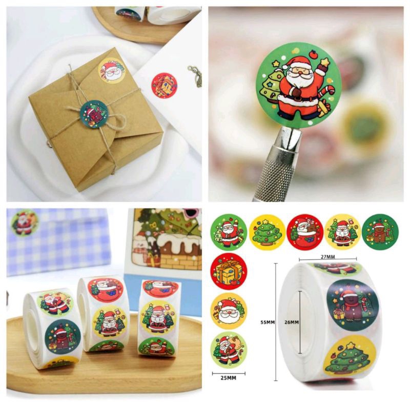 

Stiker Label Kemasan Hampers / 500 PCS Cute Christmas Sticker / Packing Label Sticker Natal / 1 Roll 500 PCS Sticker 50pcs Cute Christmas Santa Claus Snowflake Seal Sticker Thank You Sticker Stiker Terima Kasih Natal untuk Online Shop Packing Label Sticke