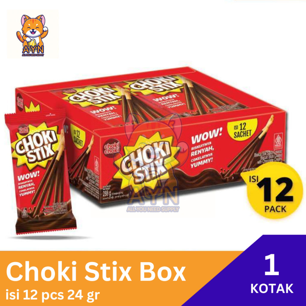 

Choki Stix Coklat 1 box isi 12 pcs 24 gr