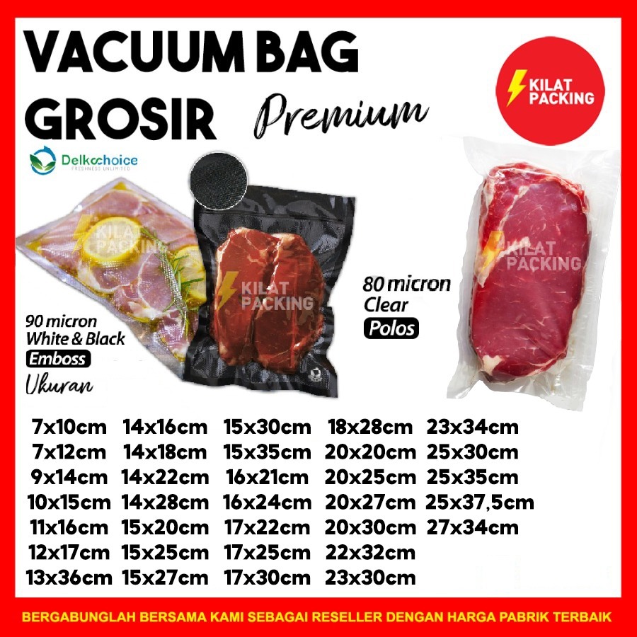 

VACUM BAG POLOS / PLASTIK VACUUM GROSIR / PLASTIK VAKUM MAKANAN POLOS EMBOSSED EMBOS MURAH - UKURAN BESAR SATUAN