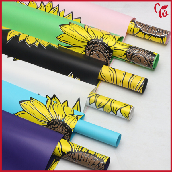 

20 Lembar Kertas Buket Motif Bunga Matahari Daisy Flower Wrapping / Kertas Kado KB6178
