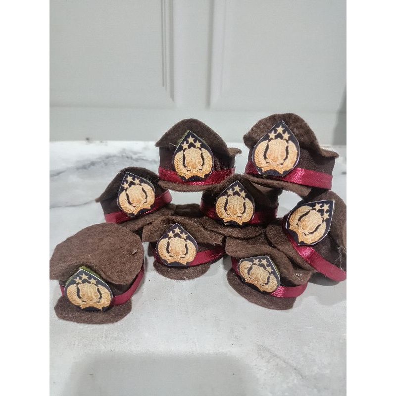 TOPI POLISI ACCESORIS / BONEKA POLISI / BONEKA PROFESI / BONEKA BUKET / BONEKA WISUDA