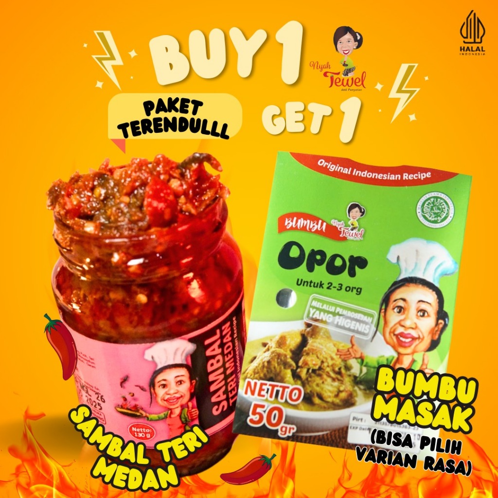 

NYAH TEWEL - Buy 1 Sambal Teri Medan/Tuna/Pupuk Bawang Get 1 Bumbu