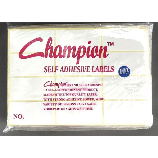 

LABEL UNDANGAN CHAMPION NO 103