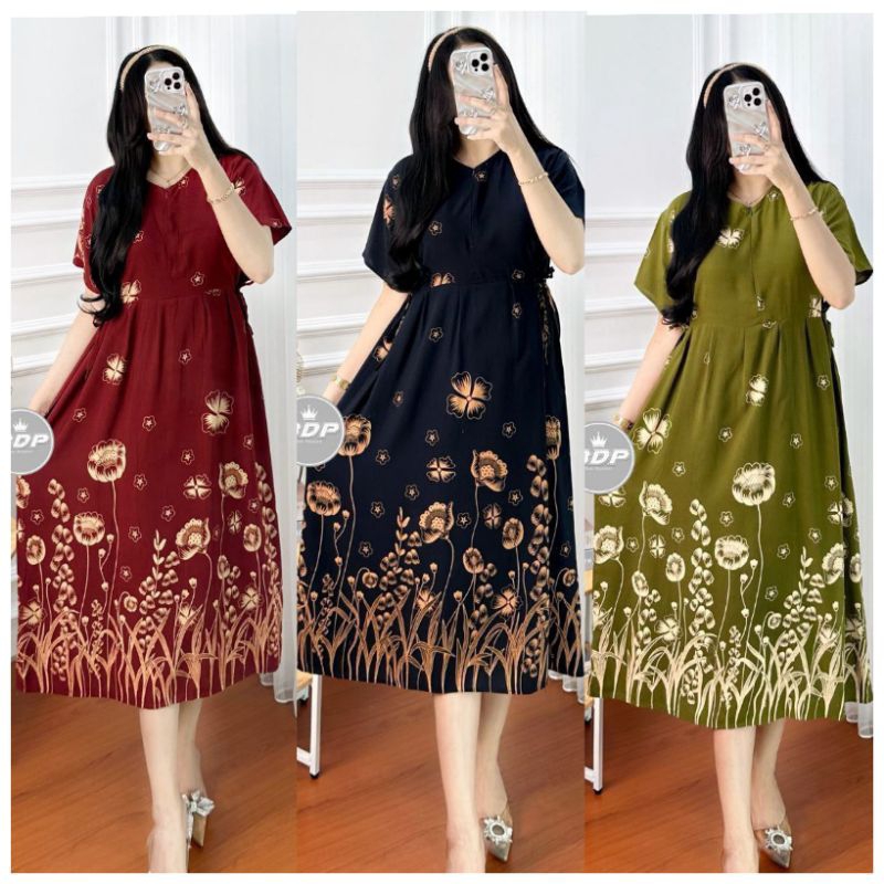 DASTER RAYON CHIBI LD110 KEKINIAN TERBARU BUSUI RESLETING DEPAN TALI SAMPING baju tidur | daster kek
