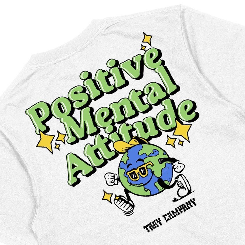 Troy Company Tshirt White Positive Mental Attitude - Kaos Pria Lengan Pendek Putih MT 2289