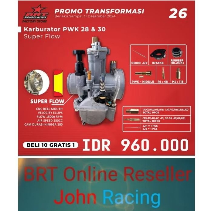 Karburator PWK Super Flow BRT