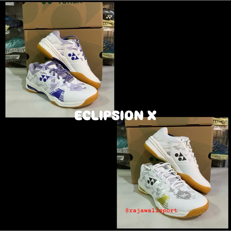 Sepatu Badminton Yonex Eclipsion X3 ||Yonex Eclip X3 White Gold/White Purple Original