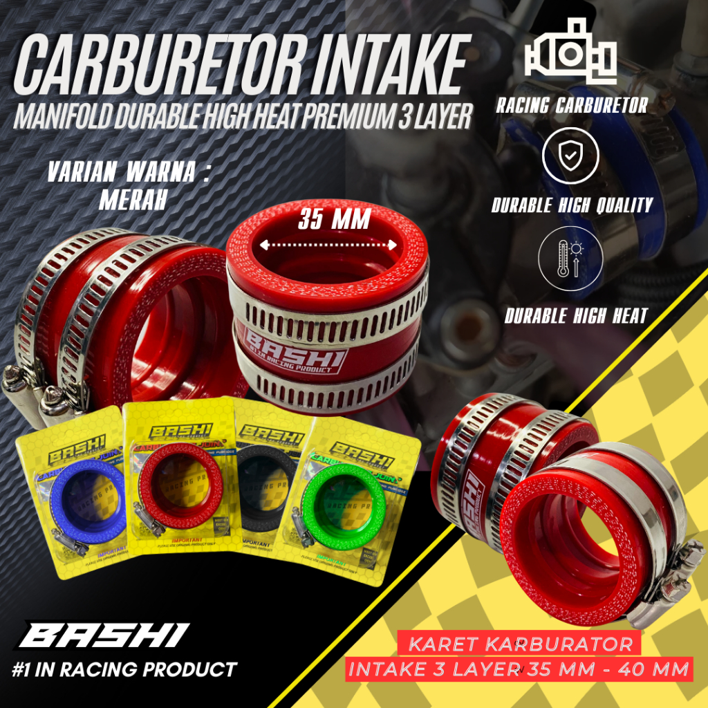 [ Rm ] Bashi Karet Intake Karburator Pe Pwk 35 40 Mm Tb Thortle Manifold Filter Udara