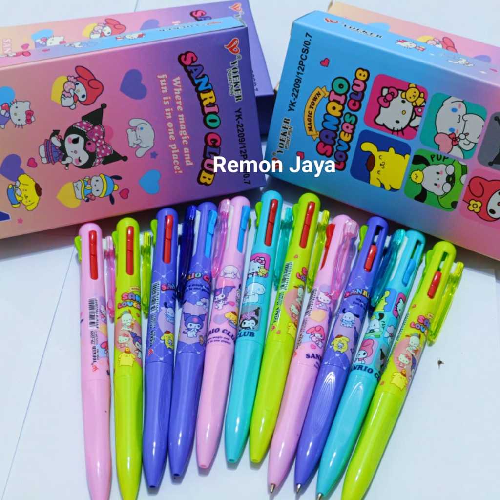 

isi 6 pcs Pen Pulpen Cetek 4 Warna Karakter sandrio coromy / Bulpoin Bolpen Cetek Karakter