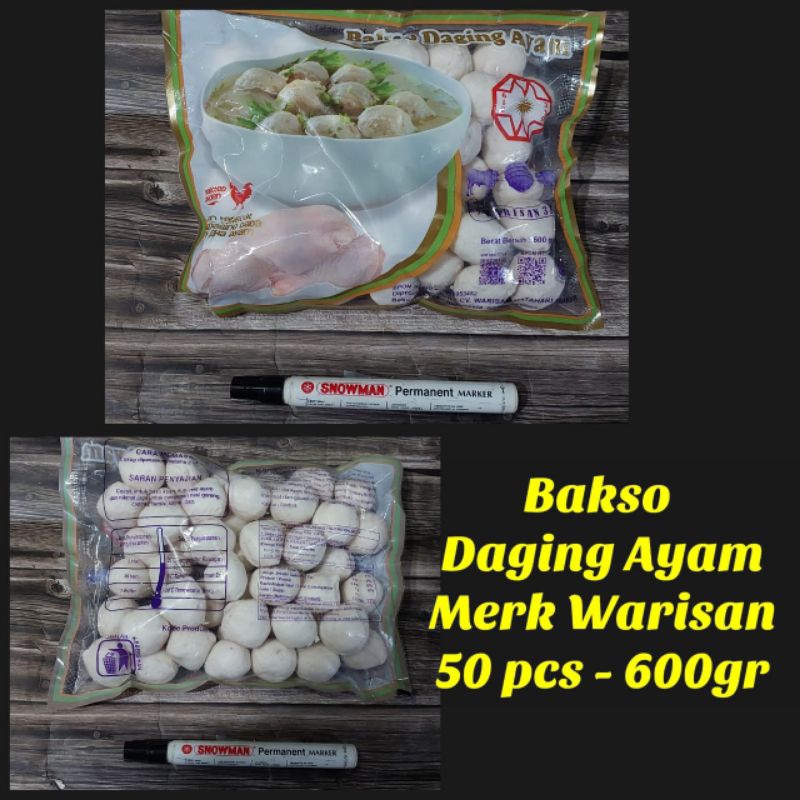 

Bakso Warisan Daging Ayam isi 50 pcs bakso ayam