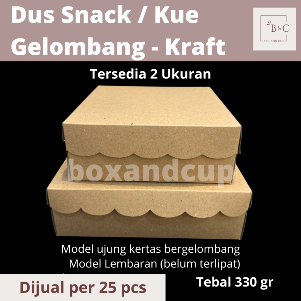

Dus Kue / Dos Snack Lipat / Box Rakitan Kraft Craft Polos Cokelat Tebal 330 gr