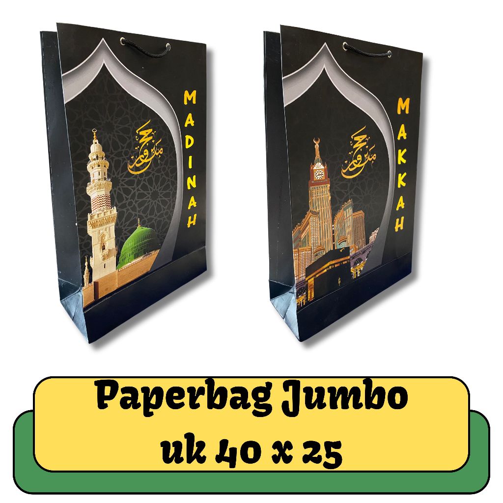 OLEH OLEH HAJI DAN UMROH 1PCS PAPERBAG PREMIUM GLOSI I HAMPERS HAJI DAN UMROH I GOODIEBAG GIFT FROM 