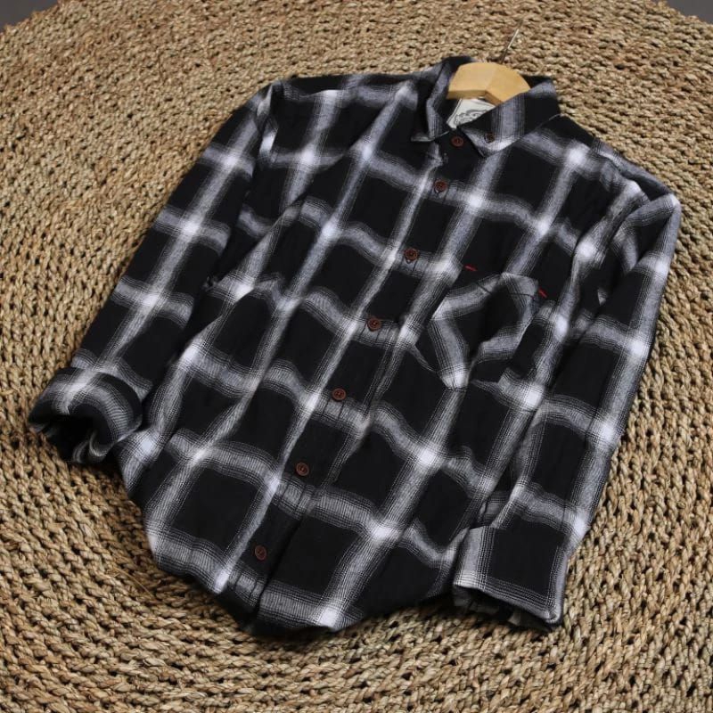 kemeja flanel pria lengan panjang hem flanel cowok trending kemeja flanel lengan panjang