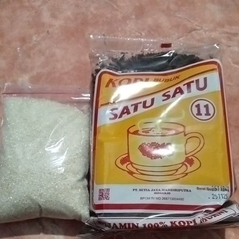 

kopi satu satu + gula