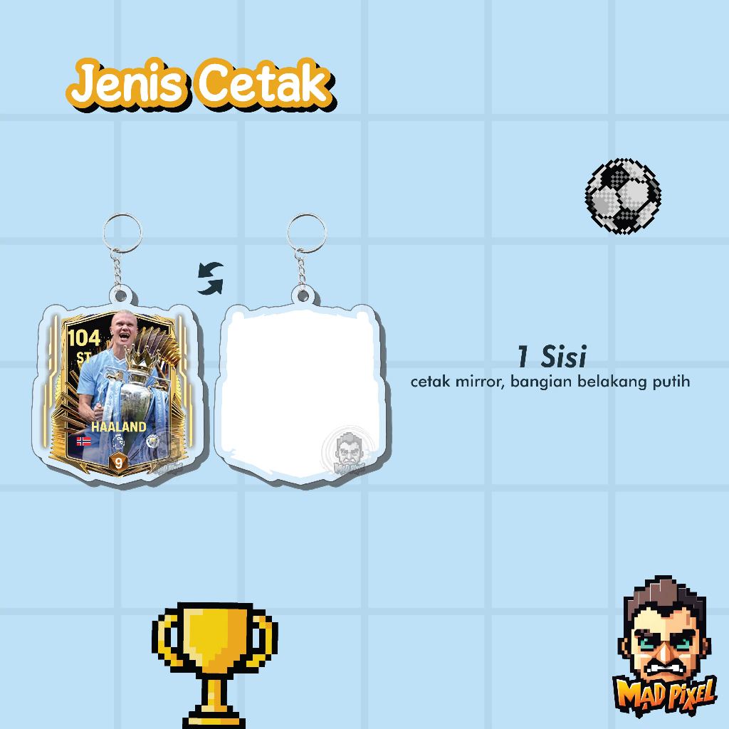 Moonmarket Gantungan Kunci Fc Mobile Ea Card Custom Akrilik / Acrylic Keychain Ea Fifa 24 Sepak Bola