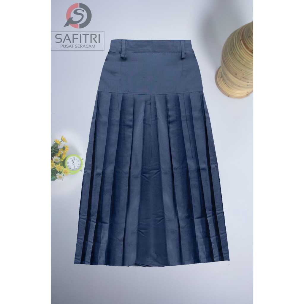 ROK PANJANG REMPEL ABU SMA // BAHAN PREMIUM FAMATEX SERAGAM