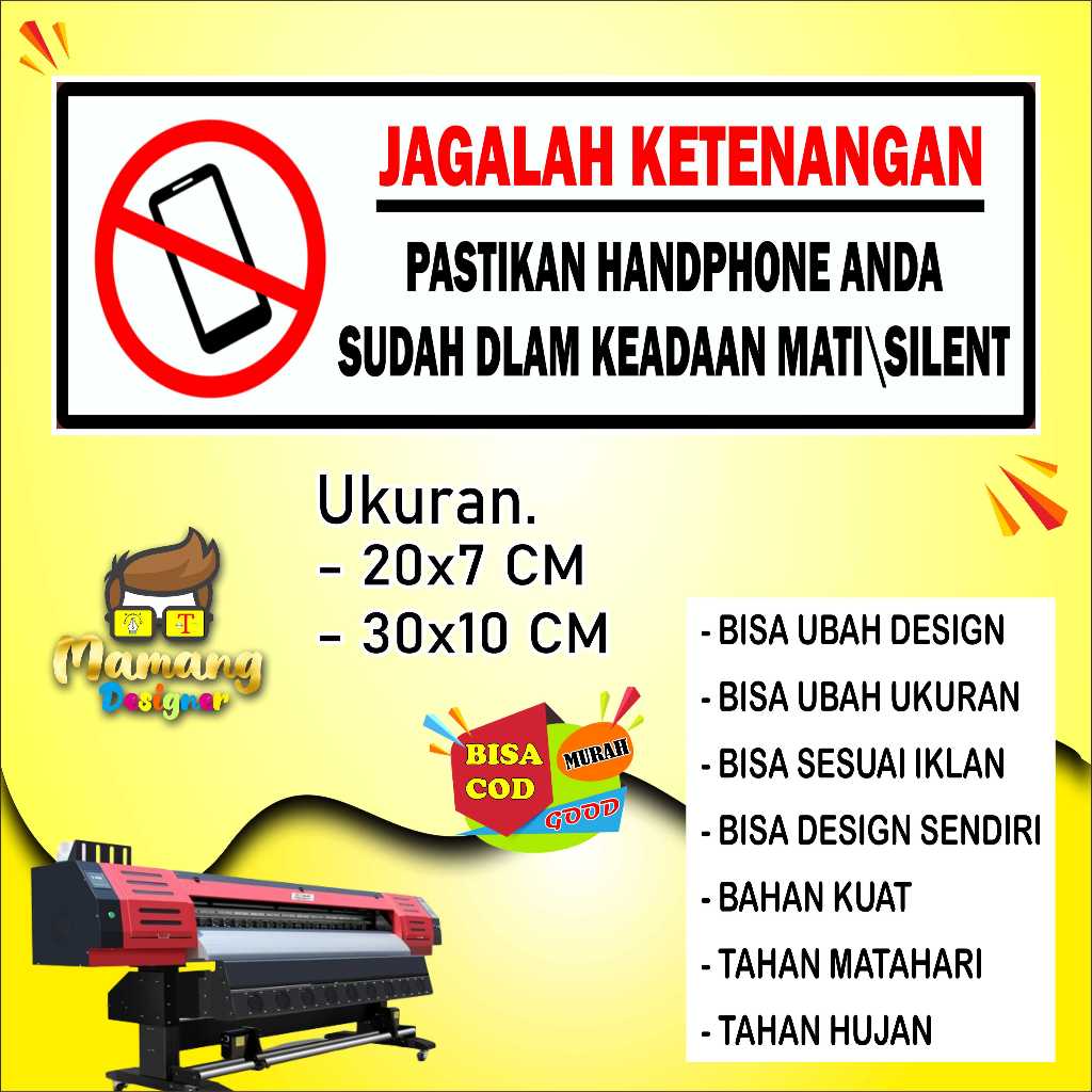 

Sticker Tempelan Dinding Tulisan Jagalah Ketenangan Bahan Tahan Air Putih