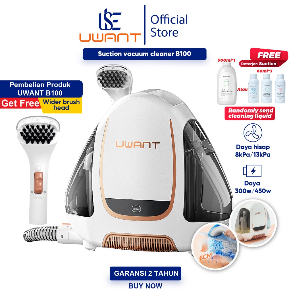 UWANT B100 Suction Vacuum Cleaner Penyedot Debu 12Kpa Mesin Pembersih Kain Multifungsi Karpet Fabric