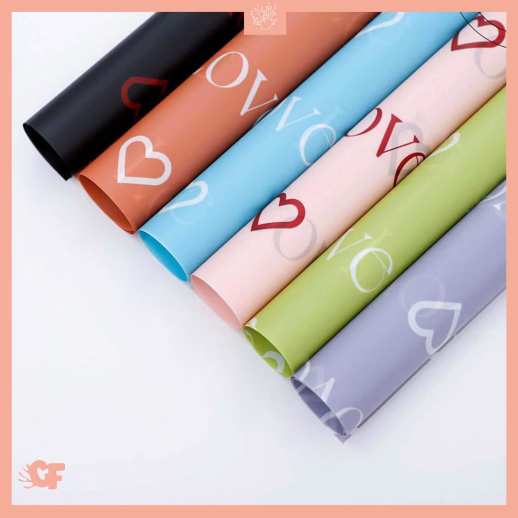 

20 LEMBAR Kertas Buket Bunga Love Flower Wrapping Paper Cellophane KB6172