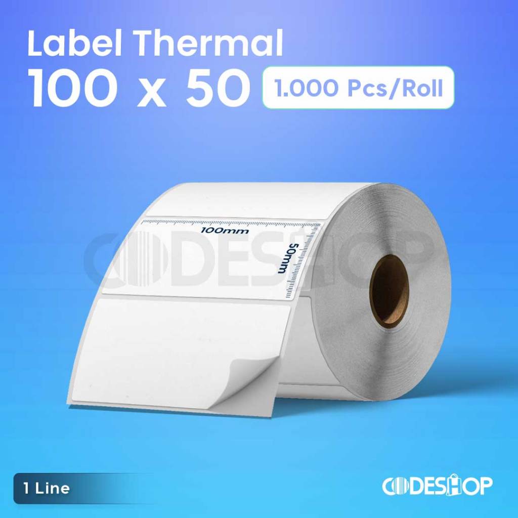 

Stiker Label Direct Thermal 100x50 mm 1 Line 1000 Pcs Gap Perforasi