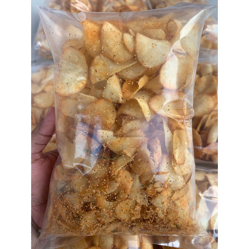 

Keripik singkong PEDAS DAUN JERUK 250gram