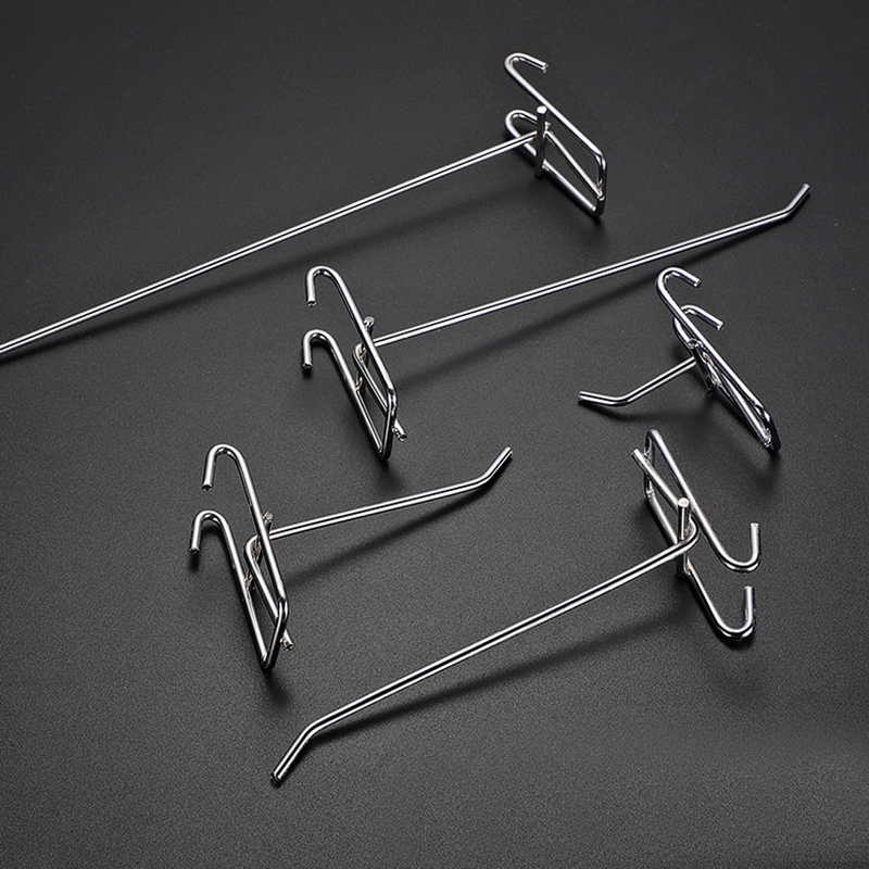 New Isi 10 Cantolan Ram Gantungan Ram Besi Cantolan Aksesoris Single Ram Chrome Display Kawat Hook