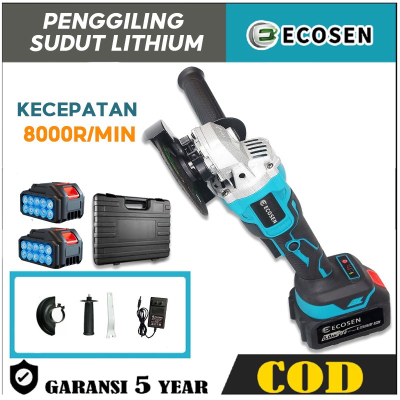 ECOSEN Gerinda Baterai Gerinda Cordless Gerinda Cas Gerinda Tangan Baterai Angle Grinder Gerinda tan