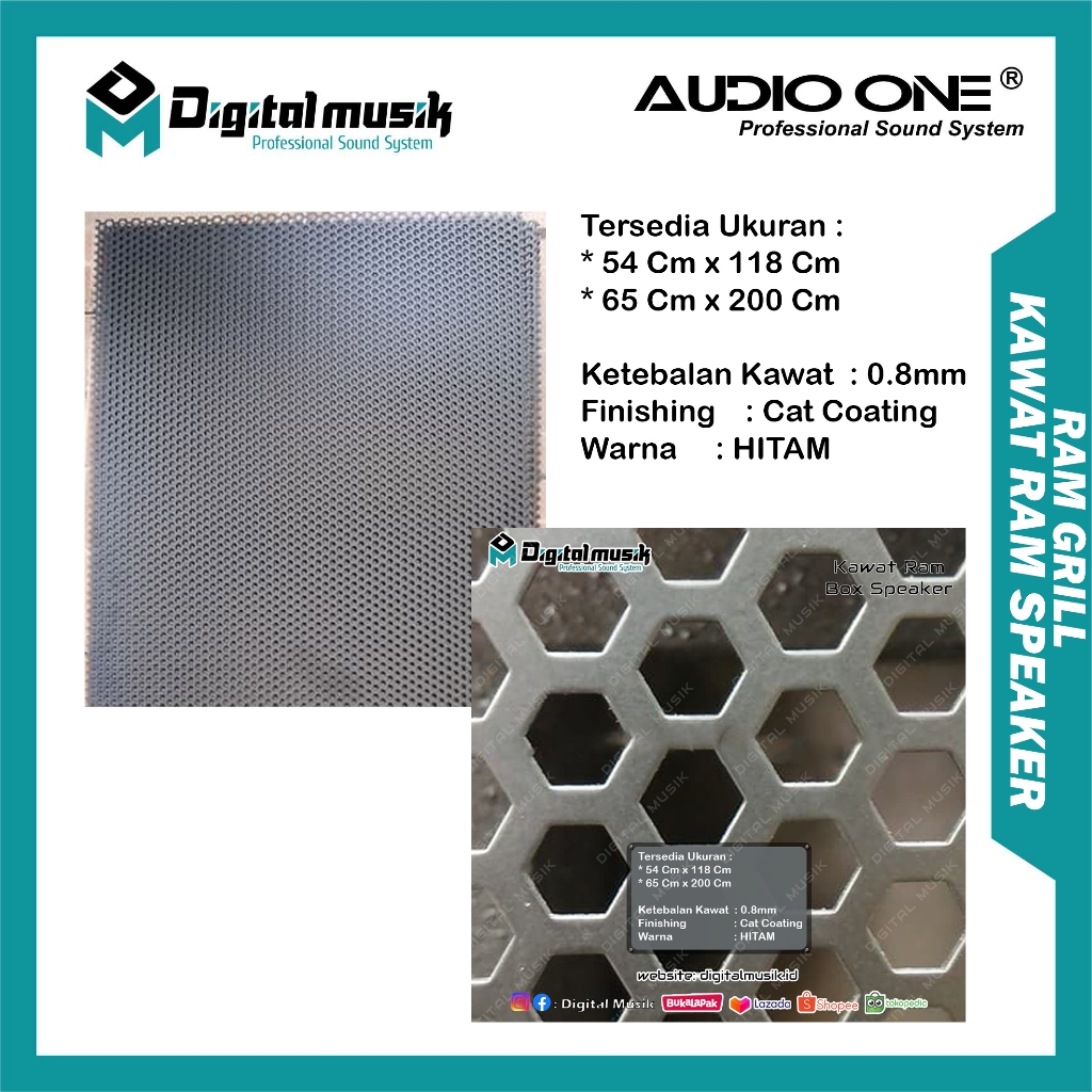 Kawat Ram Grill Box Speaker Pasif Aktif Kawat Box Kawat Import Bahan Tebal Cat Coating Hitam | DM