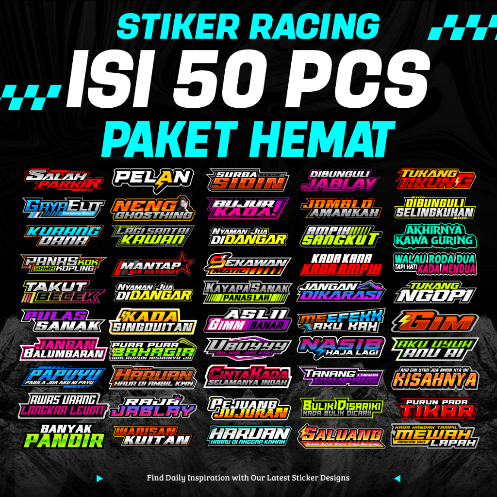 

(TERMURAH) STIKER CUTTING KATA KATA VIRAL TERBARU KALIMANTAN ISI 50