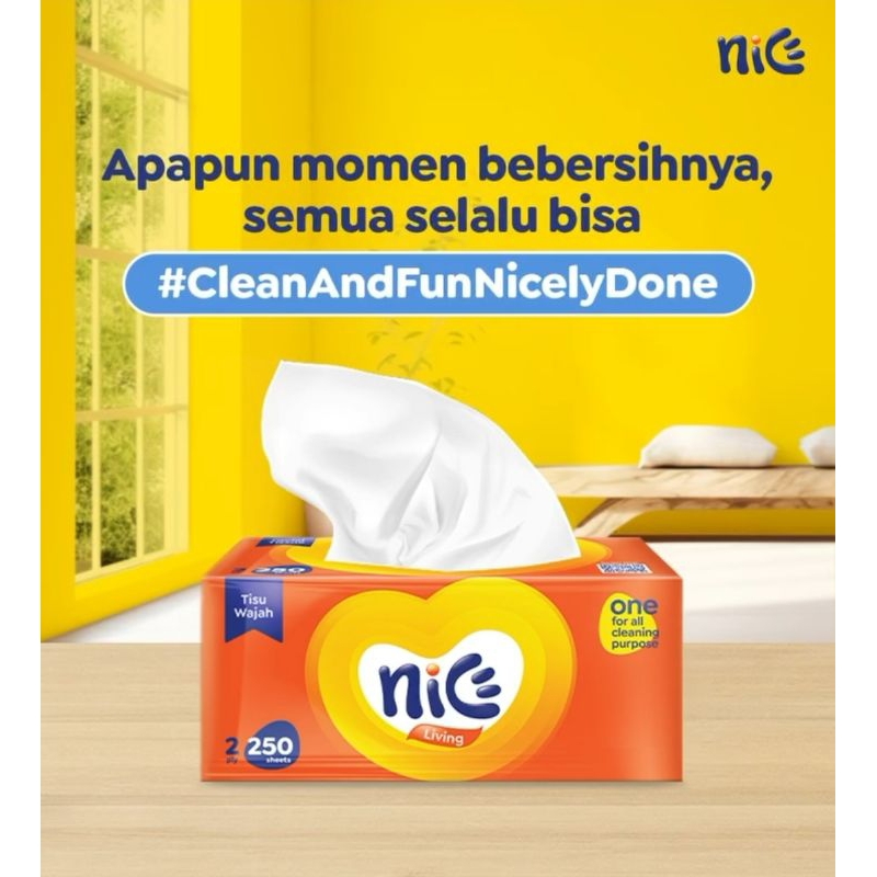 Nice Facial Tisu 250sheet 2ply Ukuran Besar - Tisu Wajah - Tisu Nice