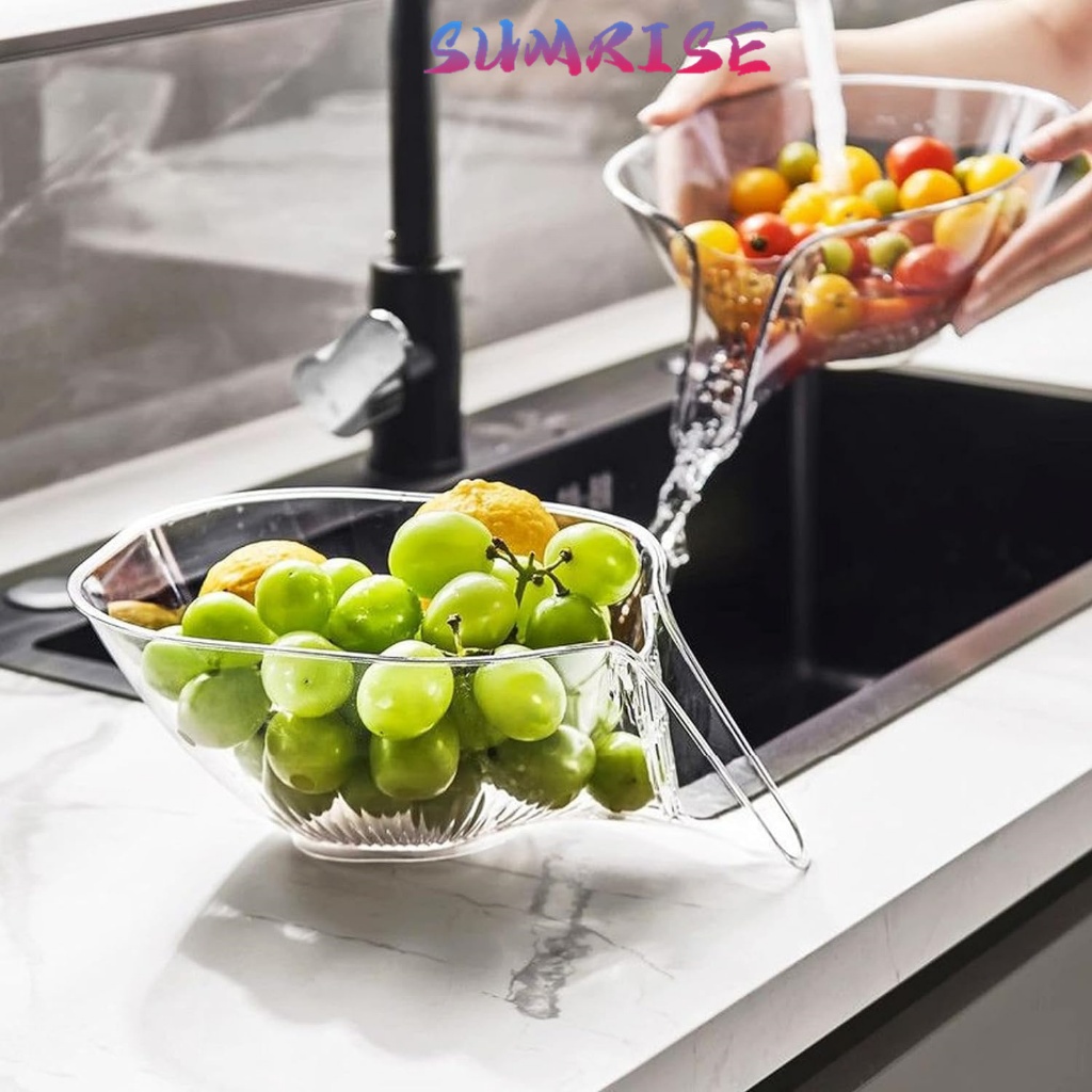 Wadah Tirisan Saringan Keranjang Cuci Buah Sayur Dan Buah  Keranjang Wadah Tirisan Baskom Saringan W