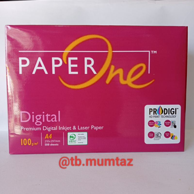

Kertas HVS 100gsm Ukuran A4 PAPER ONE 1 RIM