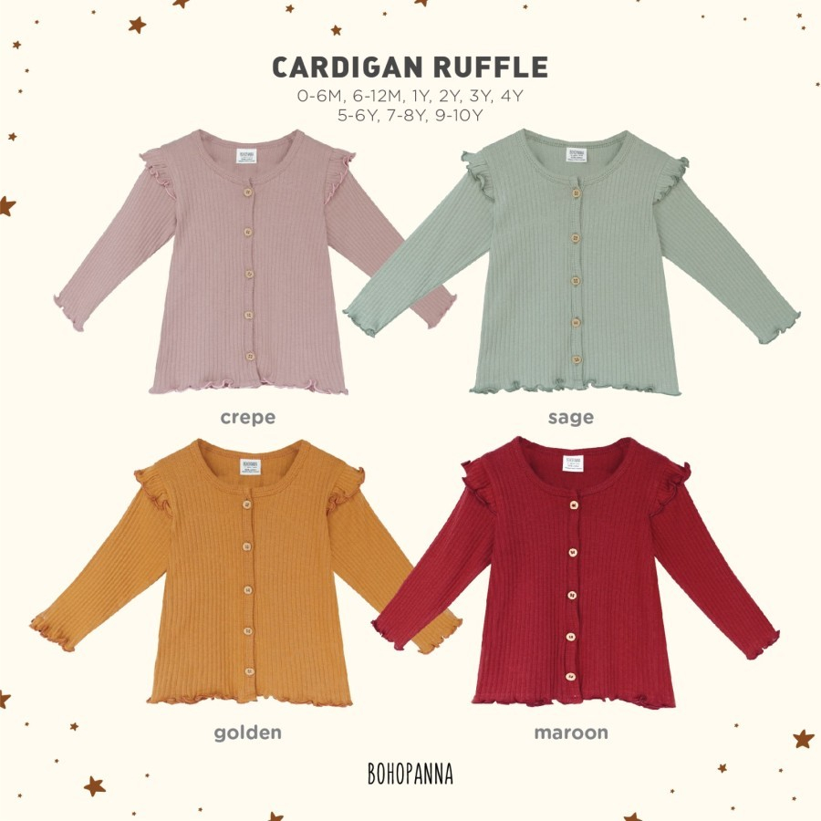 Bohopanna Cardigan Ruffle / Crop Ruffle Cardigan / Floral Cardigan