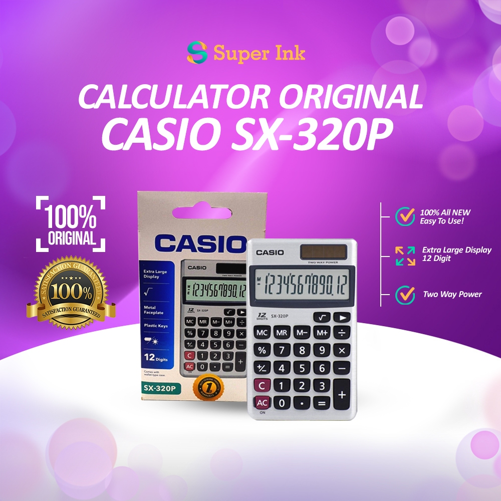 Kalkulator Casio SX-320P Kalkulator Saku Portable 12 Digit mini